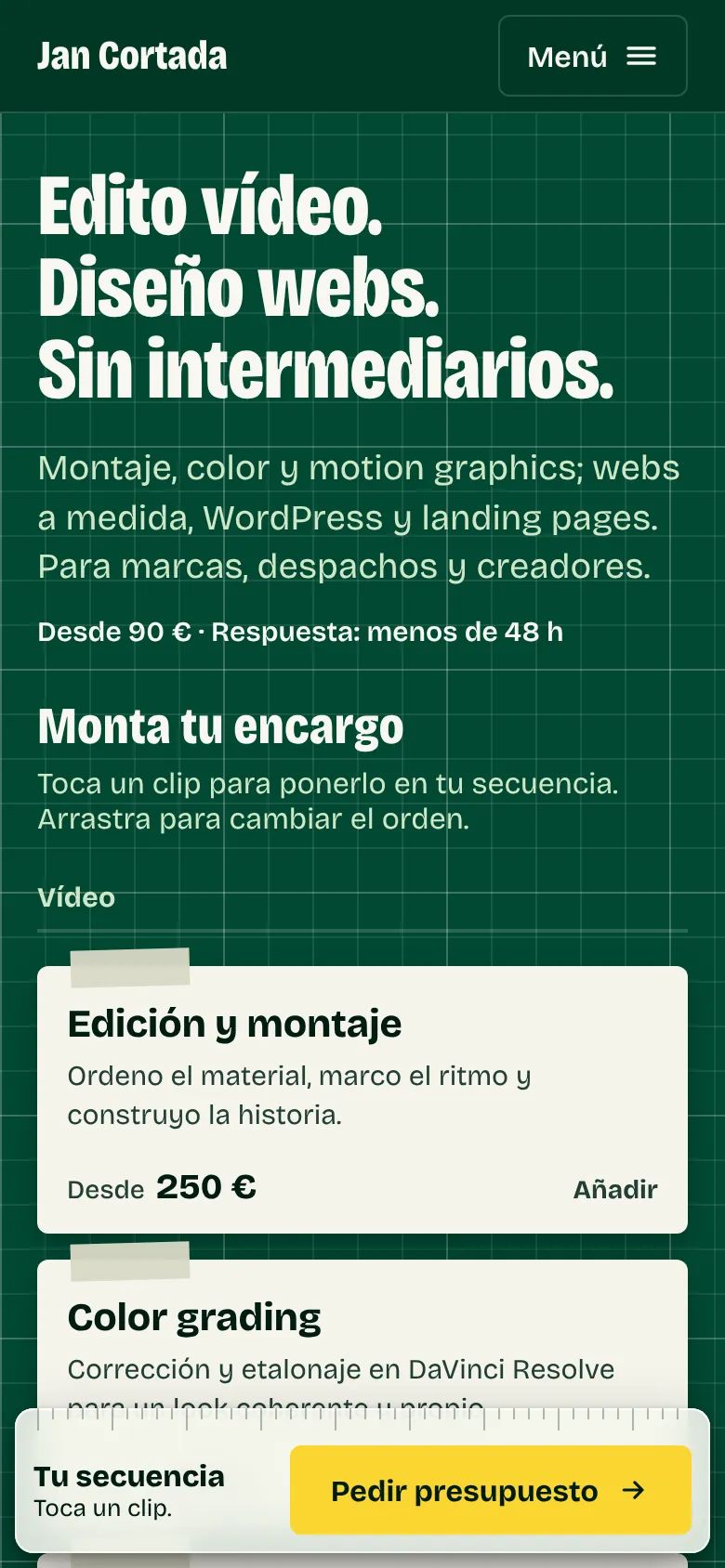 The same test on mobile.