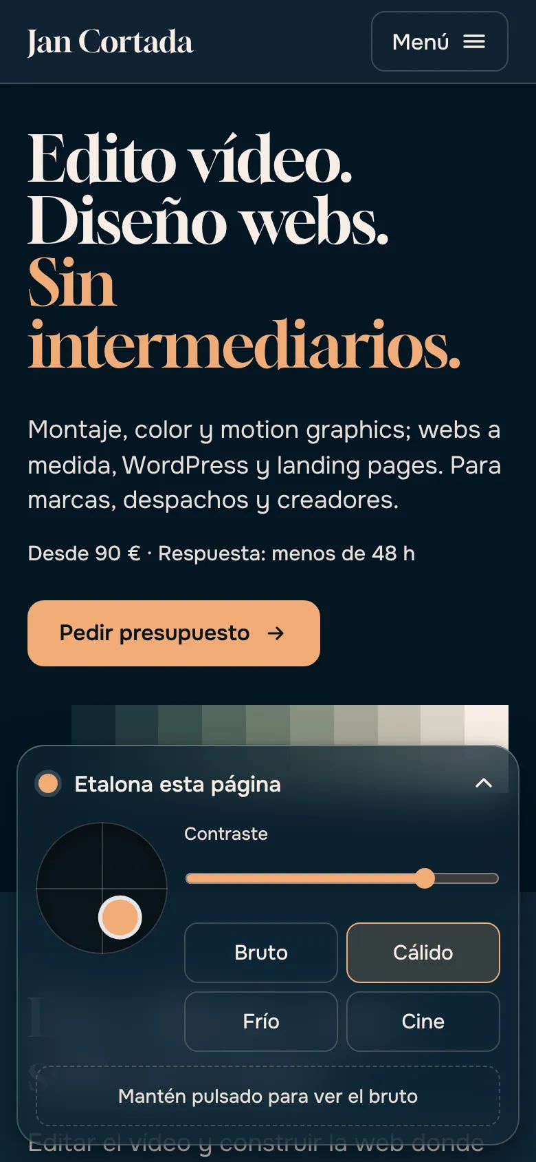 The same test on mobile.